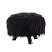Linon Flokati Foot Stool, 16-Inch, Black