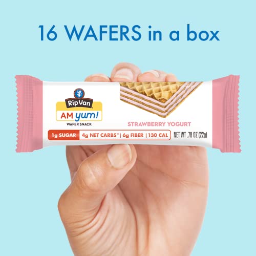Rip Van Am Yum Strawberry Yogurt - Keto Snacks - Non-Gmo Snack - Healthy Snacks - Low Carb & Low Sugar (1G) - Low Calorie Snack - 16 Count #TOP1