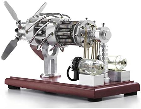 ColiCor Stirling Engine Model 16 Cylinders Swash Plate Hot-air Model Steam Engine Model