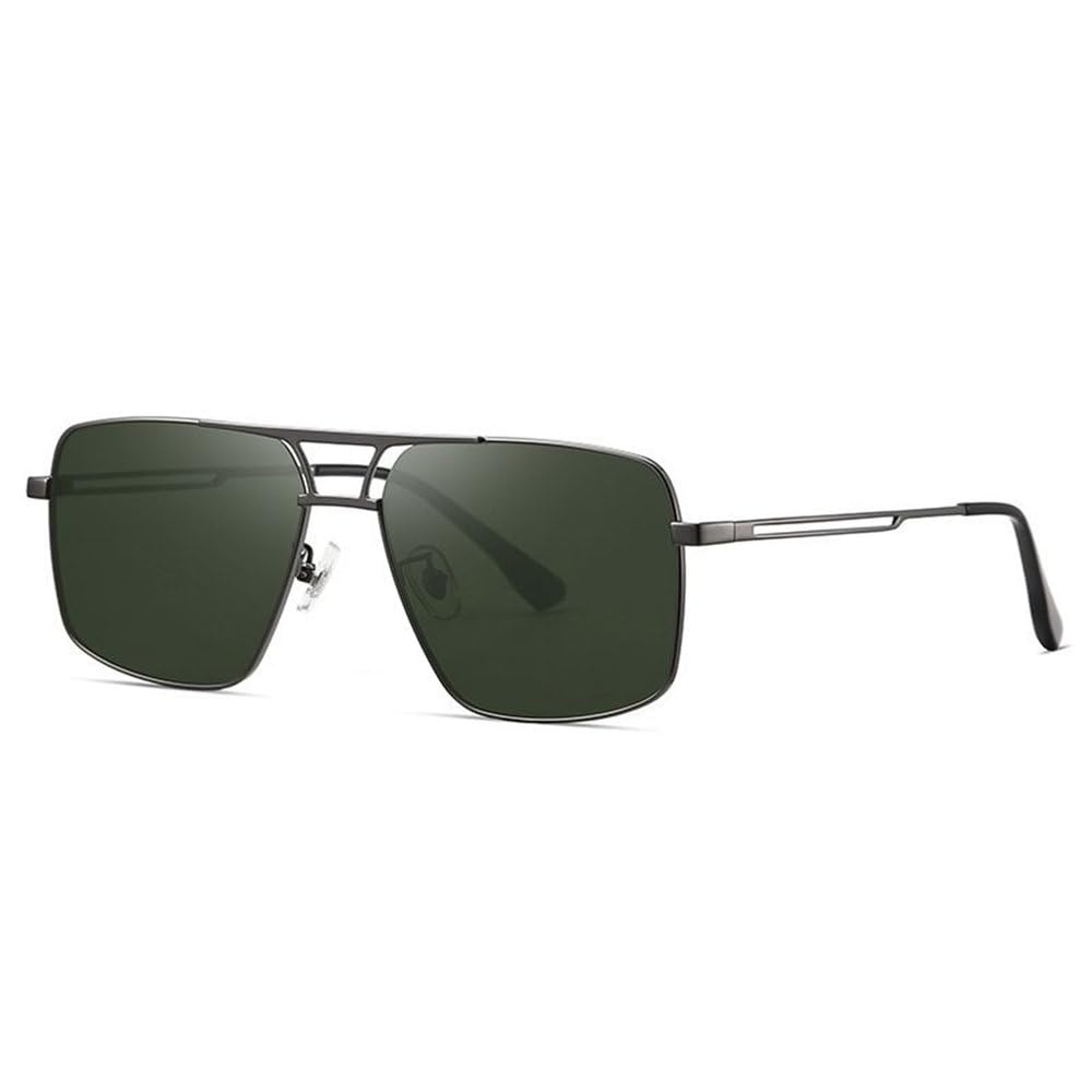 Gafas de sol de metal para hombre, montura grande, polarizadas, anti-ultravioleta, para conducir