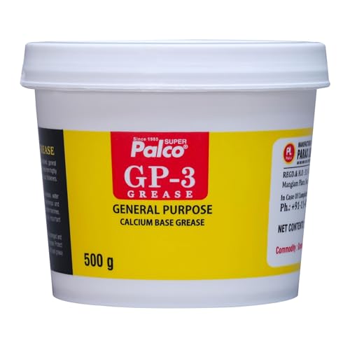 PALCO GP-3 Grease 500g (Pack of 1) General Multipurpose Water Resistant & Chassis Bearing Calcium Base Grease for Car Machinery Industrial Agricultural Bike Chain Lube NLGI-3 Long Lasting Lubricant