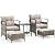 AVAWING 5 Pieces Wicker Patio Conversation Set, Outdoor Rattan Chairs with Ottoman, Metal Coffee Table, & Cushions, Outside Furniture Sets for Garden, Deck, Backyard, Poolside(Grey)