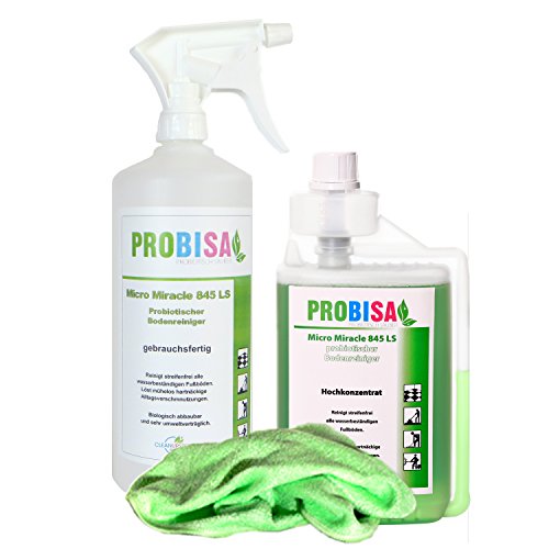 Nettoyant écologique pour sols, tapis et rembourrages dNettoyant écologique pour sols, tapis et rembourrages de fauteuils Probisa Micro Miracle LS 845 (Ensemble complet  0,5 litre de concentré donnent 25 litres prêt à l'emploi)