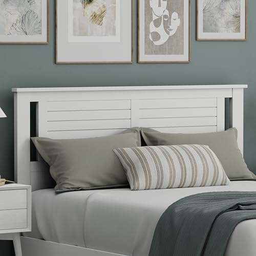 ComfIQ Serene Poplar Wood Queen Headboard White Horizontal