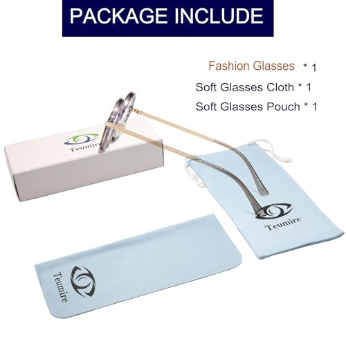 Image of Classic Round Glasses for men women Circle Blue Light Eyeglasses Hippie Style Non Prescription Eyewear