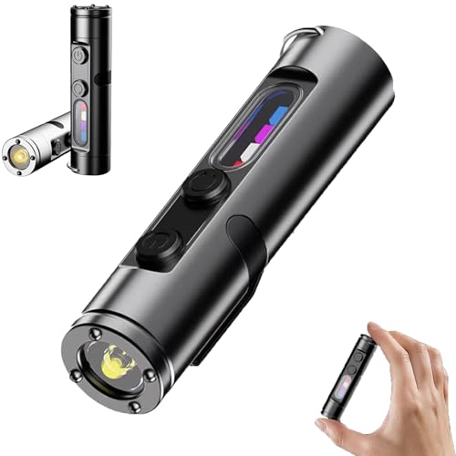 TTCHANG The Ultimate Everyday Micro Tool, Rechargeable LED Magnetic Super Bright Tactical, Flashlight High Lumens with Hat Clip, Waterproof, 3 Brightness,Black