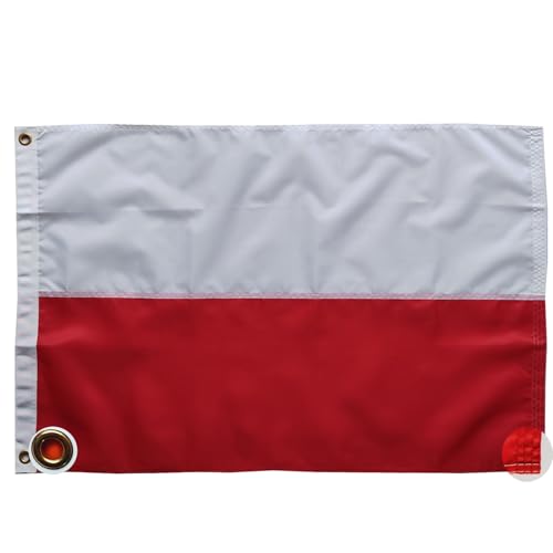 Polski Flaga 90 x 150 cm - Szyte Paski 210D Heavy Duty Poliestrowa Na Zewnątrz Nylonowa Mosiężne Przepustki