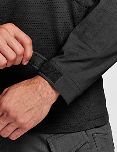 Image of CQR Men's Tactical Combat Shirt, 1 /4 Zip Long Sleeve Breathable Military BDU Training Top for Shooting, Hunting, Range Use