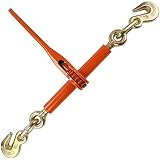 VULCAN Load Binder with 2 Grab Hooks - Ratchet Style - 7100 Pound Safe Working Load (Works with 5/16