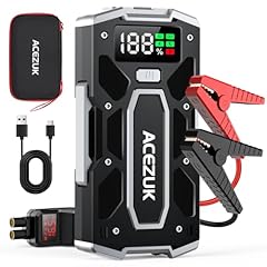 ACEZUK Avviatore Batteria Auto,7000A Avviatore di Emergenza per Auto/Moto(10.0L Gas or 8.0L Diesel) Starter Batteria Portatile Jump Start con LED/LCD Luce LED, porta QC3.0
