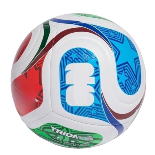 Image of JTC Professional Size 5 Soccer Ball - 32 Panel Hand-Stitched Football, Official Weight Training & Match Ball with Needle (Triondo)