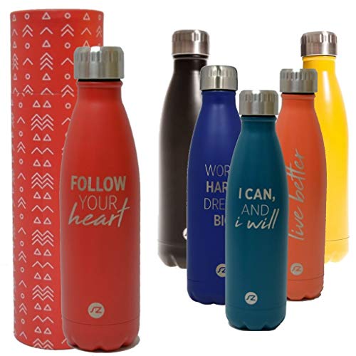 Sternitz Botella de Agua Hydra Acero Inoxidable con Aislamiento al vacio. Mantiene Tus Bebidas frías por 24 Horas y Calientes por 12 Horas. Water Bottle (Apple Red)