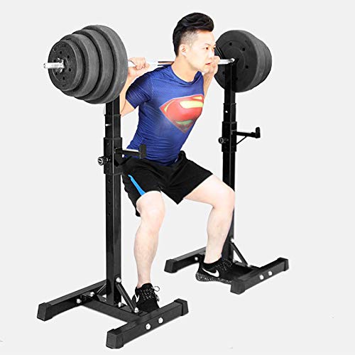 Supporto per Bilanciere, Altezza Regolabile (105-160 cm), Multifunzione Casa Bilanciere Rack, Carico Massimo 200 kg (Nero)