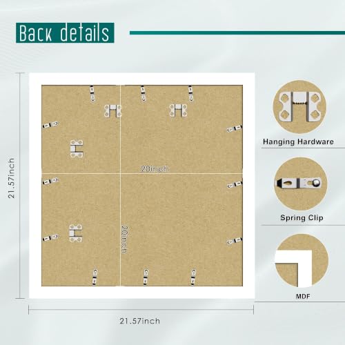Image of Picrit 20x20 White Picture Frame, Poster Frame for Wall, 3 Pack