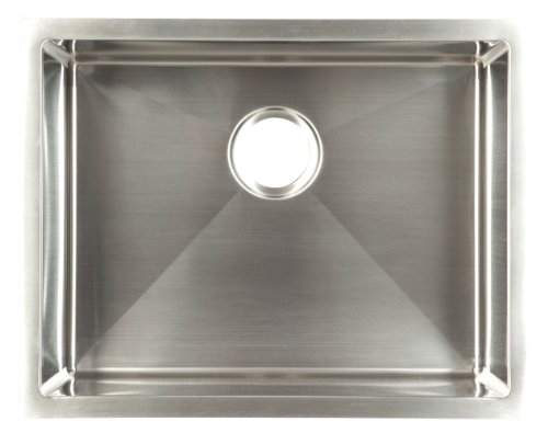 Kindred UDTS24/10 Hand Fabricated Single Bowl Under Mount Kitchen Sink, Stainless Steel