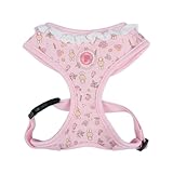 Pinkaholic New York Amara Dog Harness (Over-The-Head) Flower Pattern Fashionable Cute Spring Summer Harness for Small Dogs, Light Pink, Medium