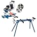 Produktbild scheppach Kappzugsäge HM140L Kappsäge Gehrungssäge beidseitig neigbar Set + scheppach Untergestell UMF1550 Maschinentisch | Belastbarkeit 150kg | 935-1945mm