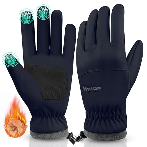Image of ihuan Winter Waterproof Ski Gloves Men Women, Snow Warm Cycling Cold Weather, Driving Biking Running