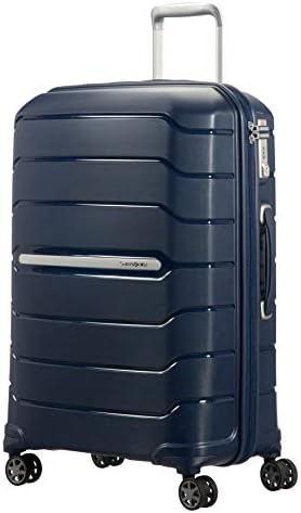 Samsonite Flux Spinner Check-in-Koffer, 68 cm | Marineblau, erweiterbarer Hartschalenkoffer, 68H x 47W x 30D cm, 75/85 L, mit laufruhigen Doppelrollen