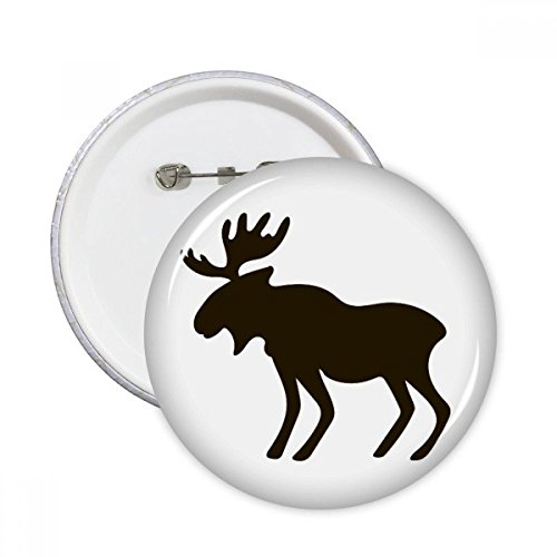 Badge bouton pins rond motif élan noir décoration vêtement DIYthinker lot de 5 pièces multicolores