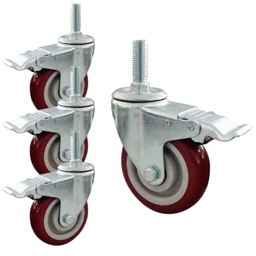 Aenmezen 3C` mCYȂ XCx LX^[ M20 XeLX^[ u[Lt 4Zbg É Sԗ ׏d300 kg ؍ނ^CȂǏɓKp Ȃ(With brake,M20*30mm)