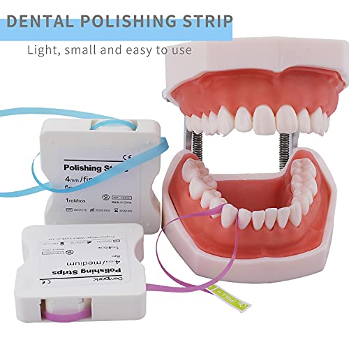 dental polishing strip - dental file for teeth sanding grinding deep teeth cleaning tool teeth abrasive finishing strip dental care 4mm x 6m 1roll