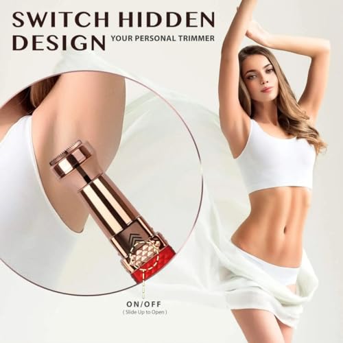 Image of Eyebrow Trimmer & Facial Hair Remover Pen for Women 2-in-1 Painless Razor for Eyebrows, Lips, Nose & Face with LED Light