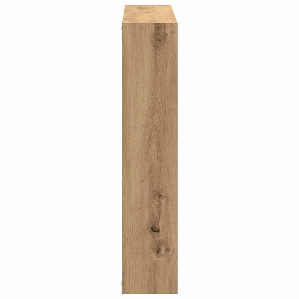 Estantería de pared de roble Artisan, 90 x 16 x 78 cm, con 9 compartimentos, ahorra espacio y es resistente para salón, dormitorio, oficina, moderno estante para almacenamiento y decoración