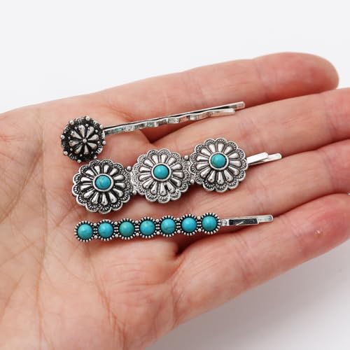 Pinzas para el pelo anticaída estilo occidental con conchos para sujetar melenas rebeldes 2