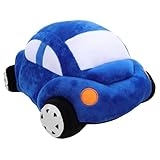 TOYANDONA Almohada de Peluche Coche Infantil Azul Suave y Abrazable para Niña Cojín Decorativo con Diseño de Dibujos Animados Juguete de Felpa Cómodo para Abrazar y Decorar Habitación