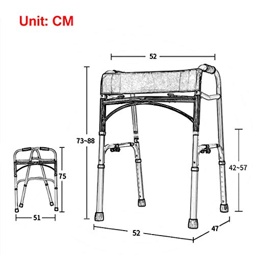Bariatric Heavy-Duty Folding Walker with Wheels for Seniors - Adult Walkers with Locking Swivel Wheels- Portable Mobility Aid for Elderly Adjustable Height 4 Bariatric Heavy-Duty Folding Walker with Wheels for Seniors - Adult Walkers with Locking Swivel Wheels- Portable Mobility Aid for Elderly Adjustable Height - Image 5
