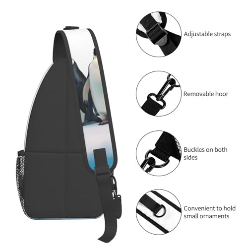Bolso cruzado casual negro para hombre y mujer miniatura 4