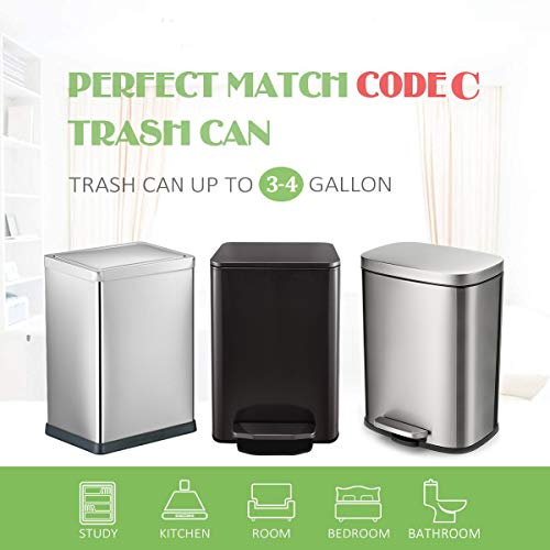 Image of 4 Gallon 60 Counts Strong DrawstringTrash Bags Garbage Bags by Teivio, Bathroom Trash Can Bin Liners, Small Plastic Bags for home office kitchen, White