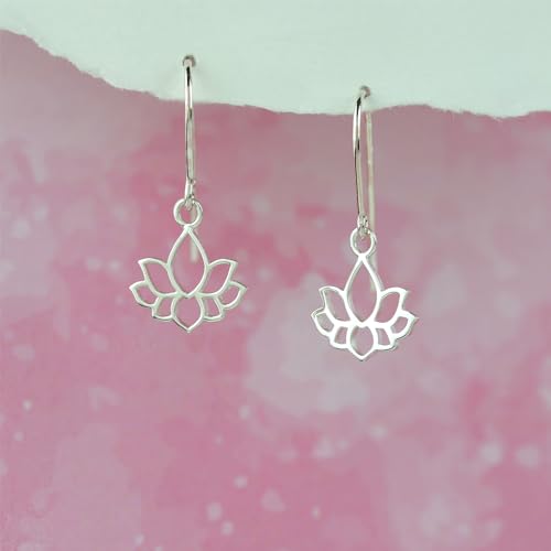 Boma Jewelry Sterling Cutout Lotus Flower Blossom Dangle Earrings3