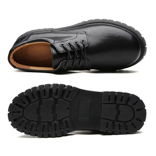 Image of Black Oxford Shoes for Women Dress Non Slip Work Shoes | Classic casual dressy oxford footwear padded lining eases foot fatigue ideal for business workplace and daily outings