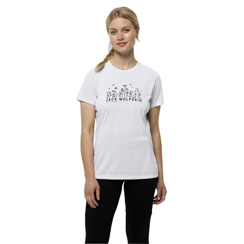 Jack Wolfskin Womens Morobbia T-Shirt, White Cloud, XS EU