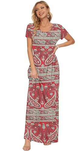AUSELILY Maxi Dress for Women - Summer Casual Long Dresses for Ladies with Pockets