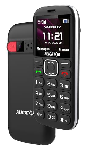 ALIGATOR AZA720B 4G Mobiltelefon för Seniorer med SOS-funktioner