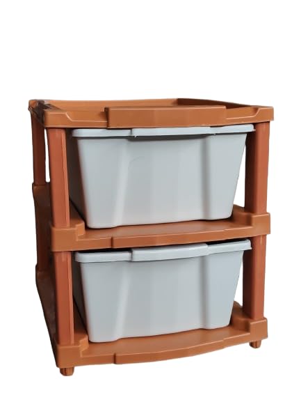 Image of KITCHIVO Kitchen Storage Rack | Revolving Vegetable Rack | Square Multipurpose Storage Trolley with Wheels | Metal Fruit Rack (Multi, 1)