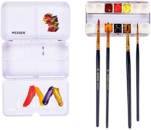 ATWORTH Empty Watercolour Tins Palette Paint Case Metal Box with 12 half pans for Watercolour Paints(Pink)
