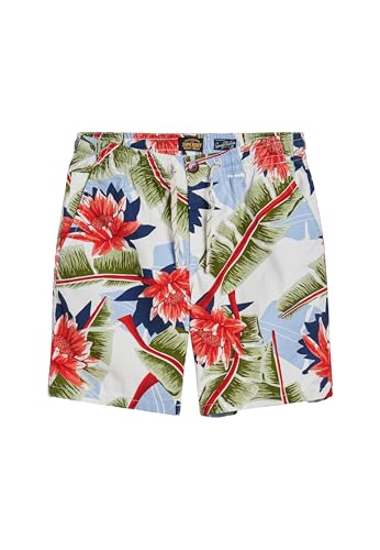 Superdry Herren Bermuda Shorts Weiß Bananenblatt M