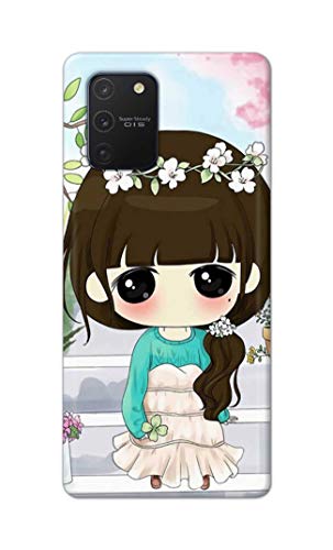Image of PRINTFIDAA Cartoon Girl with Big Eyes Printed Designer Hard Back Case Cover for Samsung Galaxy Note 10 Lite /Samsung A81 / SM-N770F / DS -(XQ) MVN1009
