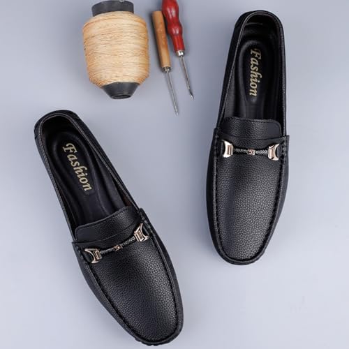Men's Leather Driving Slip-on Penny Loafers Shoes2
