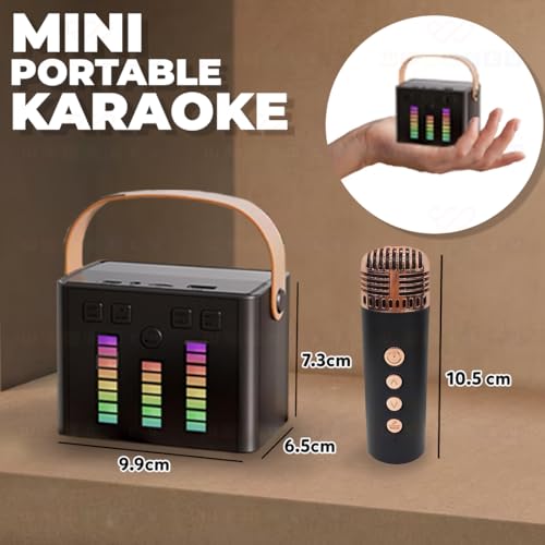 Image of Wembley Karaoke Set with Mic & Speaker| Wireless & Bluetooth Singing Tool for Kids| Portable Karaoke Set with 5 High-Modulation Fun Voices| Ideal for Parties, Picnics, or Travel Time Fun (Black)