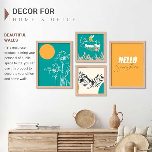 Image of kotart Modern Wall Art Framed Paintings for Wall Decoration - Framed Wall Painting for Living Room, Bedroom with frame Set of 4 (Art 3, Big (13x17 or 13x13 inch))