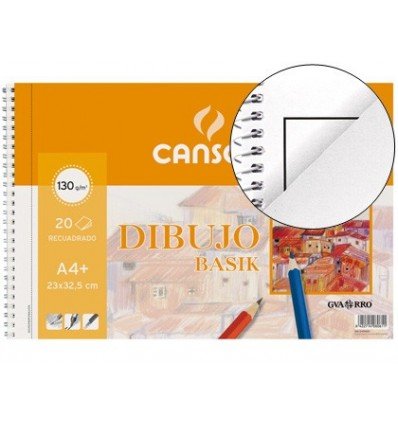 Bloc de dibujo Canson Basik Liso Con recuadro Microperforado 130 g/m²
