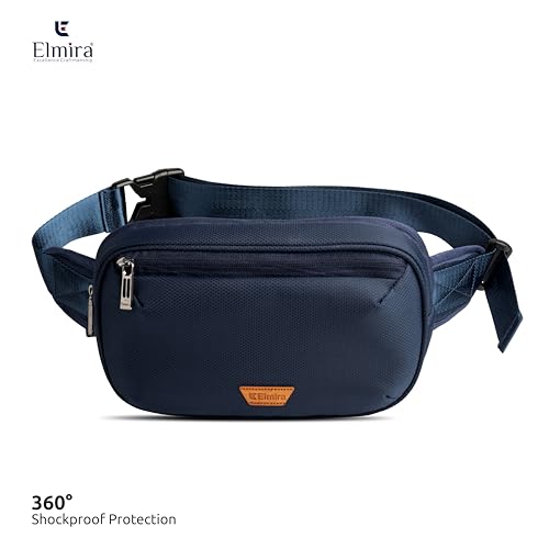 Image of Elmira Waist Bag for Men Women - Fanny Pack for Men Sling Bag for Men Chest Bag Crossbody Side Passport Travel Shoulder Small Waist Pouch for Mobile Cash (Navy Blue, WST-001B)