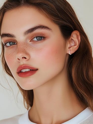 ChicSilver 925 Sterling Silver Huggie Hoop Earrings Small Hoop Earrings for Women Hypoallergenic Silver Huggie Earring Cartilage Earrings for Women (6/8/10/12/14/16/18/20MM)4