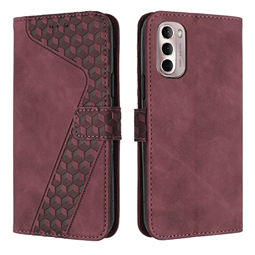 QIWEIQING Motorola Moto G62 5G Wallet Case, Motorola Moto G62 5G Magnetic PU Leather Case mit Credit Card Holder