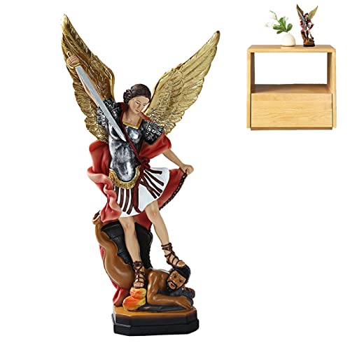 Holdes Michael besiegt Satan Statue | Farbige Erzengel Michael Figur | Der heilige Erzengel Michael besiegte den Drachen, die Kampfengel-Skulptur für die Kirche Holdes Michael besiegt Satan Statue | Farbige Erzengel Michael Figur | Der heilige Erzengel Michael besiegte den Drachen, die Kampfengel-Skulptur für die Kirche